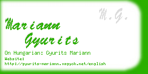 mariann gyurits business card